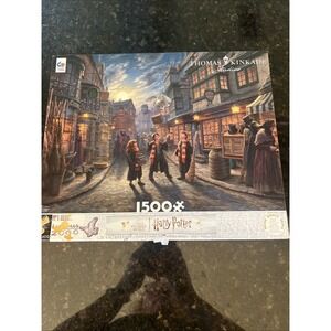 Thomas Kinkade Harry Potter Diagon Alley 1500 Piece Jigsaw Puzzle‎ Bonus Poster